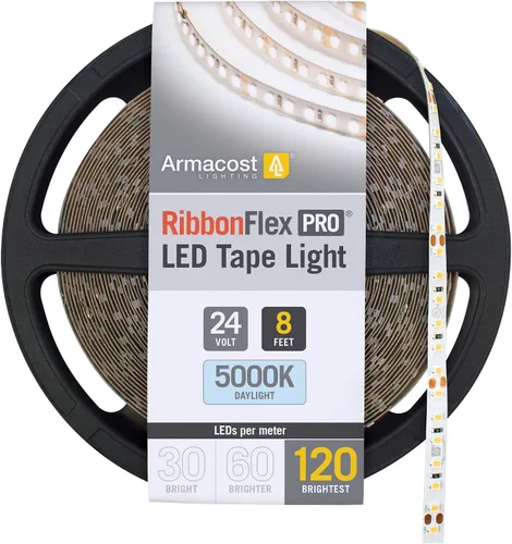 Vista 30 de Armacost Lighting RibbonFlex Pro 136230 - Tira de luces LED blancas de 24 V, 120 LED/m, 2700K, 16.4 pies