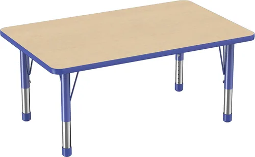 Vista 31 de FDP - Mesa rectangular para actividades escolares y aulas (24 x 36 pulgadas), patas gruesas para niños pequeños, altura ajustable de 15 a 24