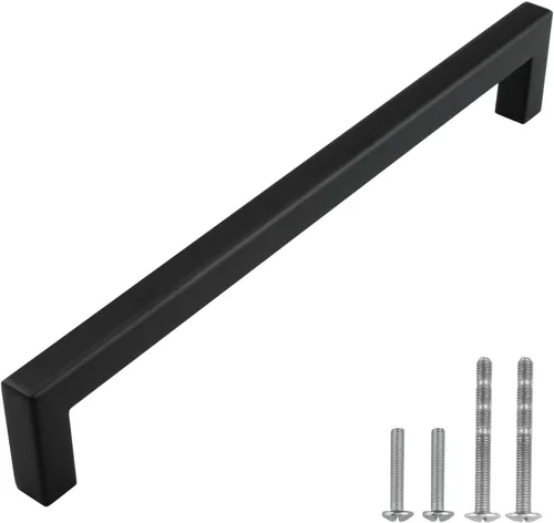 Vista 14 de Modket Paquete de 1 manija cuadrada europea para gabinete de acero inoxidable 304 de 2 pulgadas, pomo negro mate
