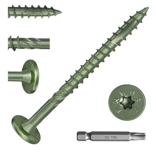 Vista 9 de FMhotu 100 Tornillos para Madera Negros con Cabeza de Estrella de 2-7/8 Pulgadas - Tornillos Resistentes al Óxido para Terrazas de Madera