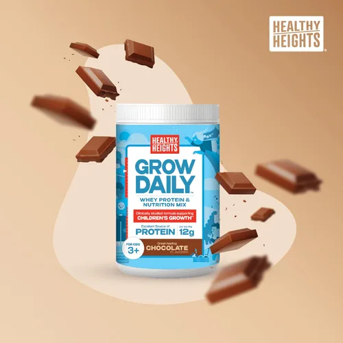 Vista 2 de Healthy Heights Grow Daily Kids - Mezcla de bebida proteica (chocolate) - Batido alto en proteínas para niños de 3 años, 10.6 onzas