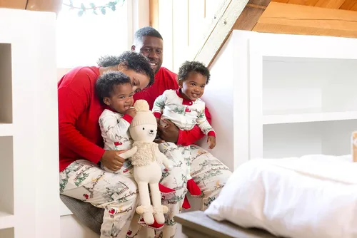 Vista 3 de Burt's Bees Baby - Pijamas familiares a juego, de algodón orgánico, para días festivos