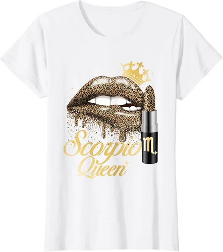 Vista 7 de Scorpio Queen - Zodiac Sign Horoscope Birthday T-Shirt Negro