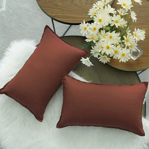 Vista 125 de Jeanerlor Funda de almohada decorativa de lino y algodón sólido de 18 x 18 pulgadas con cremallera, funda de cojín europea, funda de almohada
