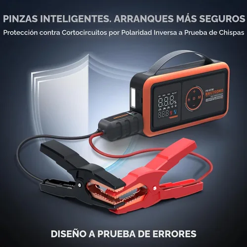 Vista 6 de Arrancador de salto de 24000mAh 4000A con compresor de aire, carga rápida Caja de salto y banco de energía de 88.8 Wh, inflador de parada automática