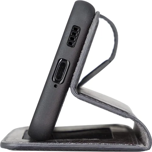 Vista 9 de Bayelon Funda compatible con Galaxy S22, cartera de cuero de grano completo para teléfono, funda desmontable con soporte, funda magnética abatible