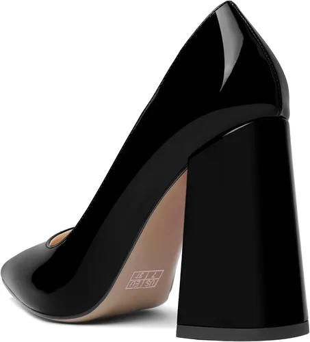 Vista 7 de SHOWFOREST Zapatos de tacón alto para mujer, sin cordones, con puntera puntiaguda, de 4 pulgadas