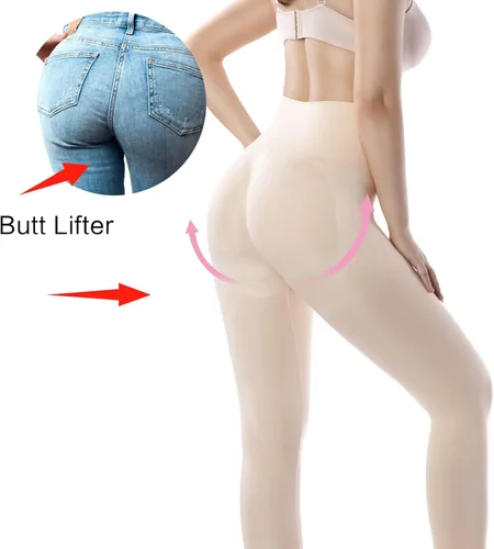 Vista 4 de +MD Leggings adelgazantes de compresión de cintura alta para mujer