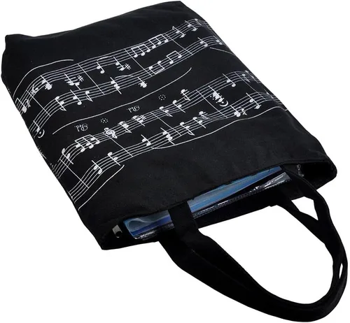 Vista 2 de Bolsas de comestibles reutilizables, bolsa de música, bolsa de lona perfecta para ir de compras