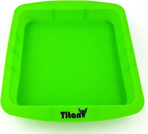 Vista 2 de Recipiente de silicona TitanOwl de aproximadamente 8 pulgadas x 8 pulgadas + herramienta de tallado, Verde