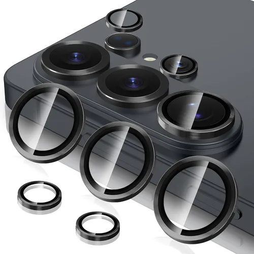 Vista 155 de Casetego Protector de lente de cámara para Galaxy Z Fold 8, [Diseño de purpurina mejorado], [Fuerte adherencia], lente de vidrio templado 9H negro