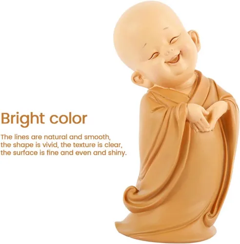 Vista 6 de Figura de monje para decoración del hogar, estatua de Buda, figura de monje zen, bonito adorno de resina, mobiliario decorativo, arte chino