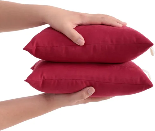 Vista 11 de FLXXIE Tiny Pillows, microfibra alternativa de plumón 11 x 7 pulgadas, gris Gris Oscuro