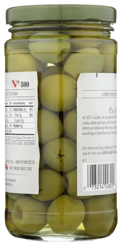 Vista 3 de Jeff's Garden, Olives Green Castelvetrano sin hueso, 5.5 onzas