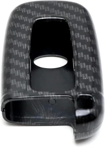 Vista 6 de iJDMTOY - Carcasa para llavero con patrón de fibra de carbono, color negro brillante, compatible con Hyundai Veloster, Sonata, Elantra, Genesis, Kia