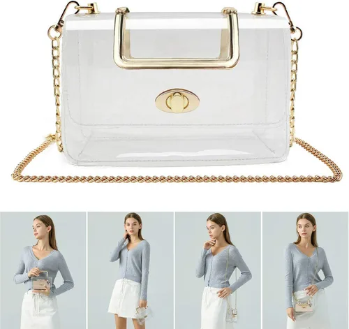 Vista 3 de MOETYANG Clear Purse for Women,Clear Clutch Purse Crossbody, See Through Handbag