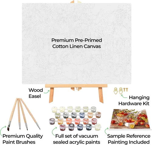 Vista 2 de Ledgebay Kit de Pintura por Números DIY para Adultos, Lienzo Enmarcado para Principiantes a Avanzados, Kit de Pintura por Números, los Kits Incluyen