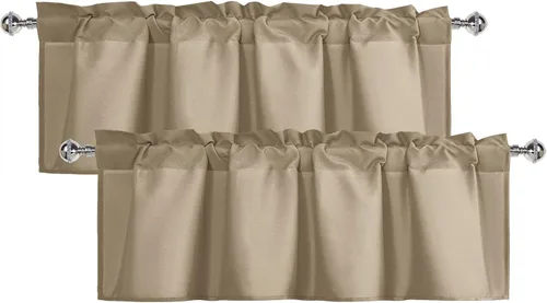 Vista 20 de XWZO Cortinas de cenefas de cocina para ventanas, sala de estar, dormitorio, baño, cubiertas superiores, estilo granja rústico, comedor, aislamiento