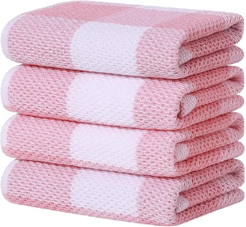Vista 30 de Homaxy Paquete de 6 paños de cocina 100% algodón, 12 x 12 pulgadas, negro y rojo Negro & rojo