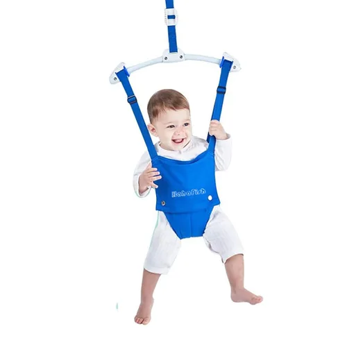Vista 8 de Juego de puentes de puerta y gorilas para bebé, con abrazadera de puerta, correa ajustable para niños pequeños de 6 a 24 meses, certificado CPC y CE