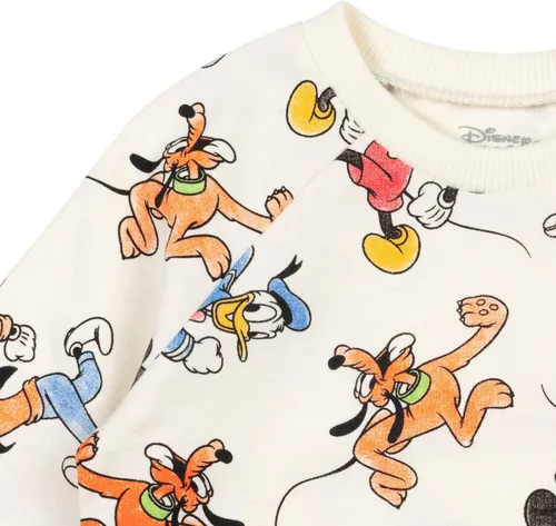 Vista 5 de Disney Mickey Mouse Donald Duck Goofy - Sudadera y pantalones cortos de rizo francés para recién nacidos a niños grandes