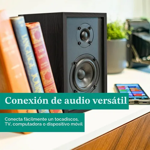 Vista 3 de Electrohome Berkeley - Altavoces estéreo 2.0 con amplificador integrado y controladores de 3 pulgadas para tocadiscos, TV, PC y transmisión