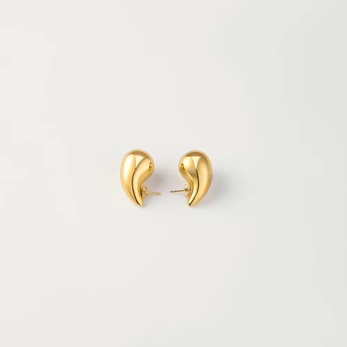 Vista 4 de KIAISXES Aretes de aro de gota de agua dorados, aretes gruesos para mujer, ligeros, hipoalergénicos, chapados en oro, joyería de moda para niñas