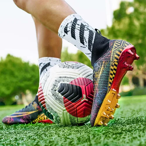 Vista 6 de Niber botines de fútbol para hombres y niños, para césped, para exteriores e interiores, para deportes, correr, caminar, zapatos deportivos
