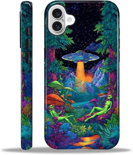 Vista 79 de Funda para iPhone 11 Funda, Diseño de Plantas de Nave Espacial Alienígena - Protección Dual Híbrida Silicona + PC Duro Resistente a Golpes Cubierta