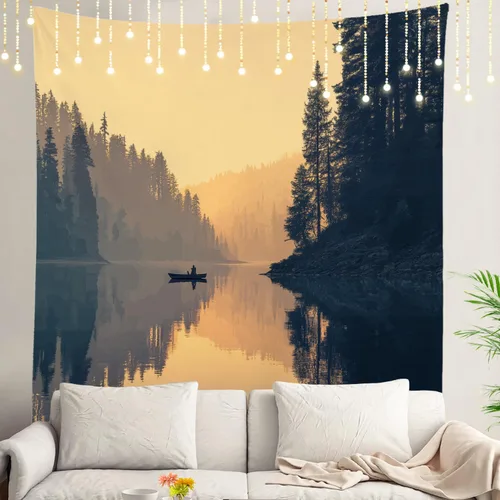Vista 21 de Shrahala Brown Golden Tapestry, Lion Wall Hanging Hd Print Polyester Backdrop For Dorm Room Bedroom 30 X 40 In