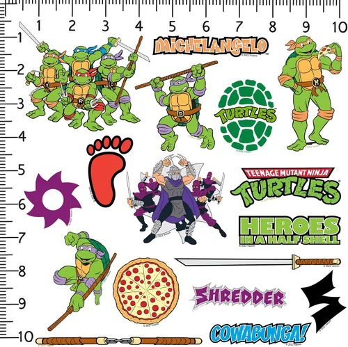 Vista 2 de Teenage Mutant Ninja Turtles TMNT Variety Mix 50 unidades de vinilo grandes de lujo calcomanías paquete variado – Laptop, botella de agua, álbum