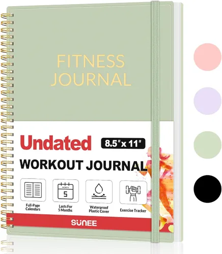 Vista 14 de Diario de Fitness y Planificador de Entrenamiento para Mujeres y Hombres, A4 (21.6 cm x 27.9 cm) Diario de Entrenamiento y Libro de Planificación