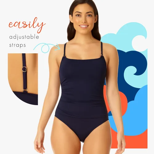Vista 10 de Anne Cole Maillot Solid traje de baño de una pieza para mujer