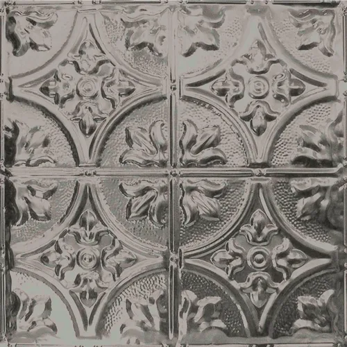 Vista 3 de American Tin Ceilings Kit de 5 unidades: azulejos metálicos para clavar en patrón #2 clavado y color sin terminar. 24 x 24 pulgadas
