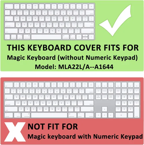 Vista 2 de ProElife Funda protectora de teclado de silicona ultra fina para Apple Magic Keyboard y Magic Keyboard 2