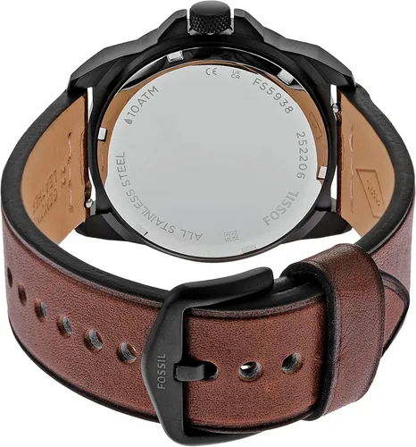Vista 3 de Fossil Bronson Reloj casual de cuarzo para hombre con correa de acero inoxidable o cuero, Reloj cronógrafo Bronson