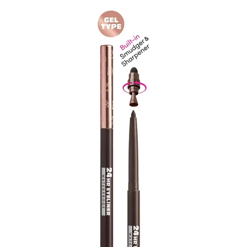 Vista 5 de Ruby Kisses Delineador de ojos impermeable, lápiz delineador de ojos mecánico impermeable de larga duración con sacapuntas integrado, a prueba