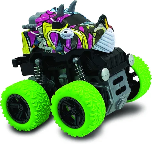 Vista 2 de Aeromax Dino-Faur Mini Camión Push N Go Triceratops TREX y Triceratops (PBDB-C)