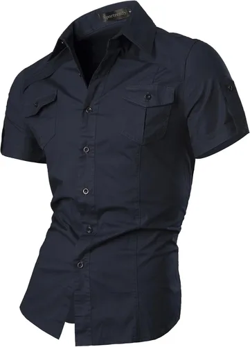 Vista 63 de JZS041, camisa de vestir de manga larga para hombre