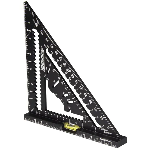 Vista 8 de Johnson Level & Tool 1904-0700V 7-1/4 pulgadas Johnny Square® MACH-1™ Smart Mark™ Rafter Square con vial nivel, negro