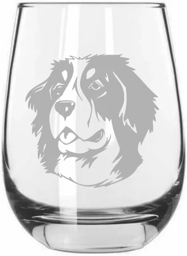 Vista 161 de Shar Pei (chino) - Vaso de vino sin tallo grabado para perro, 15.25 onzas