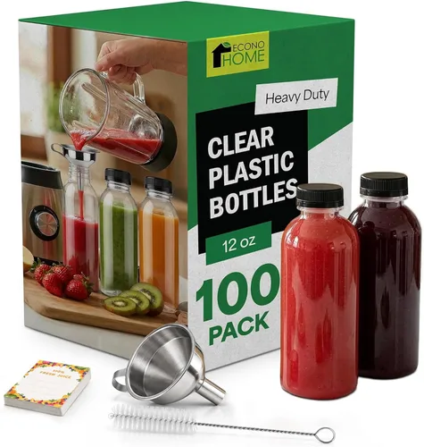 Vista 20 de EconoHome 16oz, paquete de 100 botellas de jugo sin BPA, a prueba de fugas