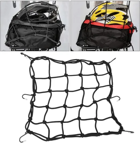 Vista 6 de VGEBY1 Cubierta de red de equipaje para bicicleta, red de carga para equipaje con 6 ganchos para almacenamiento de bicicletas
