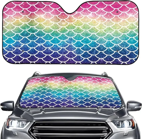 Vista 47 de Talayituse Parasol para parabrisas de automóvil, diseño de gato divertido 3D, ajuste universal, para automóvil, camión, SUV, bloquea el sol