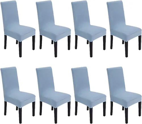 Vista 21 de Funda protectora de tela de elastano elástica extraíble y lavable para silla de comedor (color aguamarina, 6)