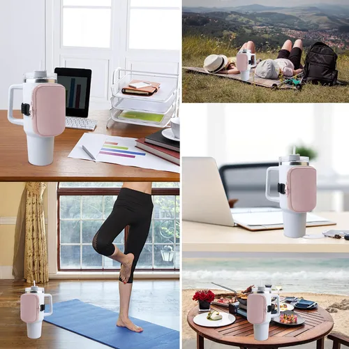 Vista 7 de Bolsa para botella de agua Stanley de 40 onzas con asa, accesorios de gimnasio para mujer, bolsa para cinturón compatible con Stanley/Accesorios