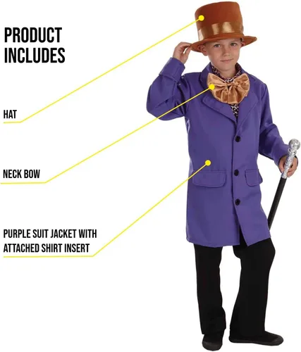 Vista 3 de fun shack Chocolate Factory Owner Costume Kids, Chocolate Factory Worker Costume, Boys Halloween Costumes