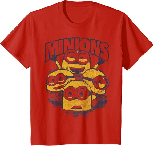 Vista 3 de Despicable Me Minions Vintage Group Graphic Camiseta Gris Oscuro