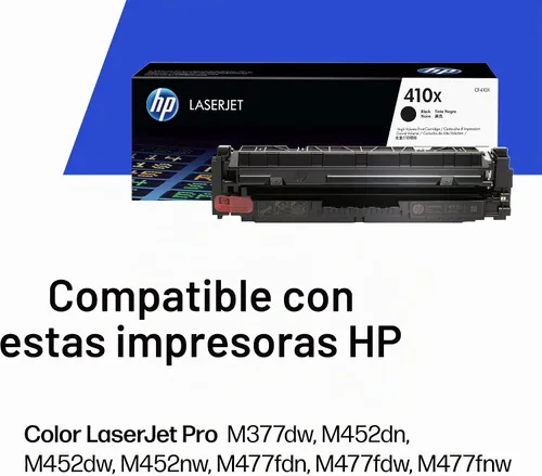 Vista 2 de HP 410X (CF410X) cartucho de tóner negro, de alto desempeño, original LaserJet