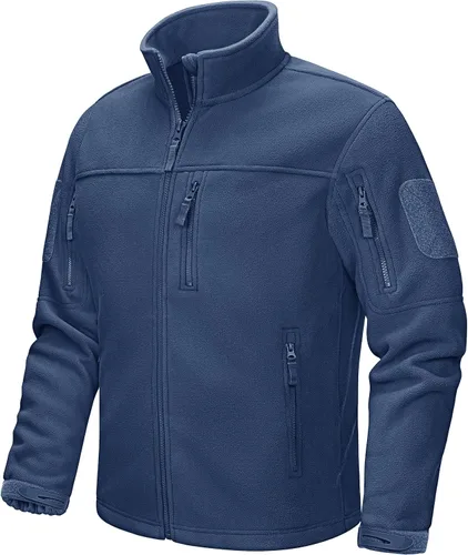 Vista 9 de CRYSULLY Chaqueta de forro polar para hombre, abrigo de trabajo táctico Verde militar